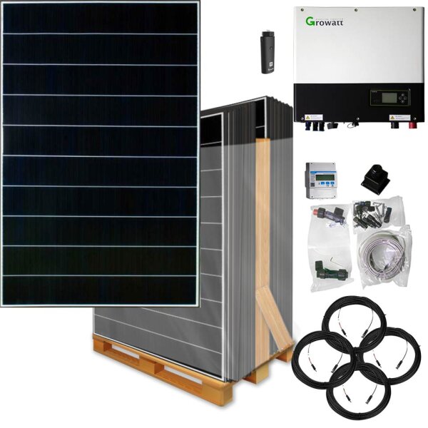 8000 Watt Hybrid Solaranlage, Basisset dreiphasig inkl. Growatt Wechselrichter, EcoDelta