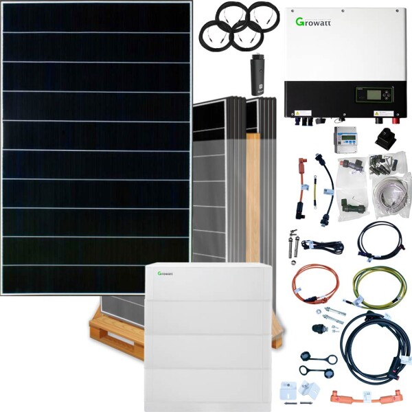 5000 Watt Hybrid Solaranlage, Komplettset dreiphasig inkl. 7,68 kWh Lithiumspeicher, EcoDelta