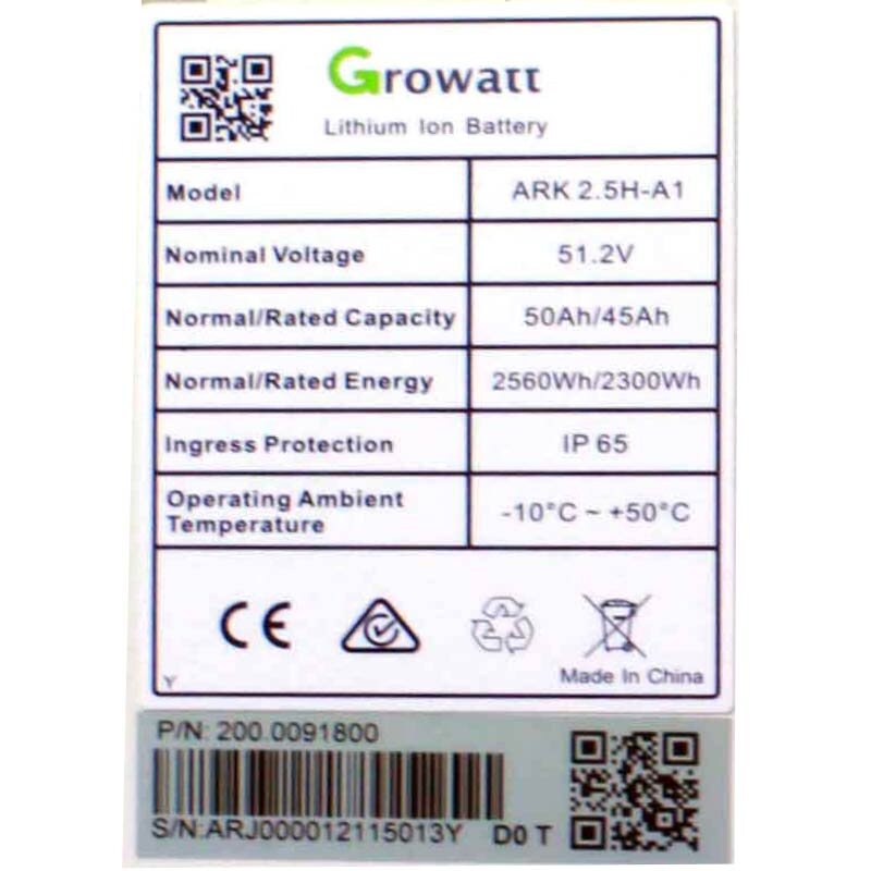 Lithium Solar Stromspeicher Growatt ARK XH 5,12-7,68kWh, 3.067,24 €