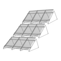 3-reihiges Solar-Montagesystem, silber, Hochkant-Verlegung, Montageart w&auml;hlbar