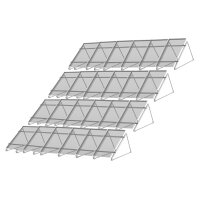4-reihiges Solar-Montagesystem, silber, Hochkant-Verlegung, Montageart w&auml;hlbar