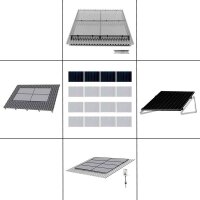 1-reihiges Solar-Montagesystem, schwarz, Quer-Verlegung,...