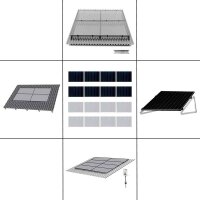 2-reihiges Solar-Montagesystem, schwarz, Quer-Verlegung,...
