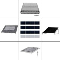 3-reihiges Solar-Montagesystem, schwarz, Quer-Verlegung,...