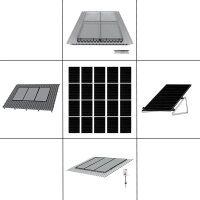4-reihiges Solar-Montagesystem, schwarz,...