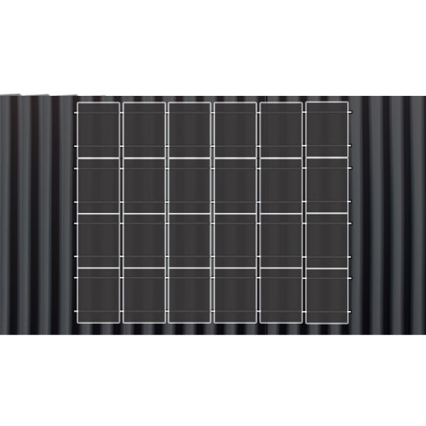 4-reihiges Solar-Montagesystem, schwarz, Hochkant-Verlegung, Montageart w&auml;hlbar