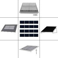 4-reihiges Solar-Montagesystem, schwarz, Quer-Verlegung,...
