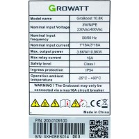 Growatt GroBoost Wärmeregulierer, batteriekompatibel, dreiphasig bis zu 10,8kW für Heizung und Wasser