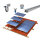1-reihiges Solar-easy Klicksystem, silber, Quer-Verlegung, Dachpfanne