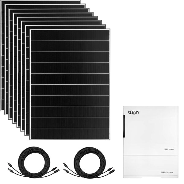 3000 Watt Solaranlage, ESY Sunhome HM6-05 Wechselrichter, 415W EcoDelta 1 ESY Speicher (5 kWh)