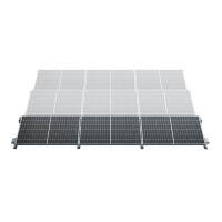 1-reihiges Solar-Montagesystem Aerocompact S15, Quer-Verlegung, Flachdach f&uuml;r 1 Modul Silber