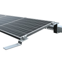 1-reihiges Solar-Montagesystem Aerocompact S15, Quer-Verlegung, Flachdach f&uuml;r 2 Module Silber