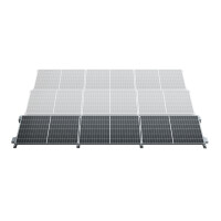 1-reihiges Solar-Montagesystem Aerocompact S15, Quer-Verlegung, Flachdach für 4 Module Schwarz