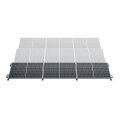 1-reihiges Solar-Montagesystem Aerocompact S15, Quer-Verlegung, Flachdach für 4 Module Schwarz