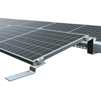 2-reihiges Solar-Montagesystem Aerocompact S15, Quer-Verlegung, Flachdach 8 Module Silber