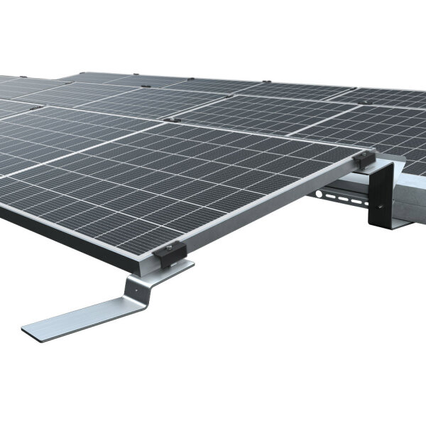 3-reihiges Solar-Montagesystem, Quer-Verlegung, Flachdach 6 Module Schwarz