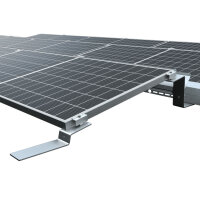 3-reihiges Solar-Montagesystem, Quer-Verlegung, Flachdach 12 Module Silber