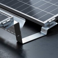 3-reihiges Solar-Montagesystem, Quer-Verlegung, Flachdach 12 Module Silber