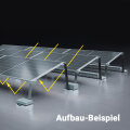 1-reihiges Solar-Montagesystem Aerocompact G15 Quer-Verlegung Freifl&auml;che Aerocompact f&uuml;r 3 Module Silber