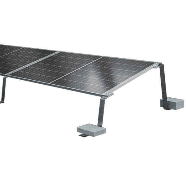 1-reihiges Solar-Montagesystem Aerocompact G15 Quer-Verlegung Freifl&auml;che Aerocompact f&uuml;r 4 Module Silber