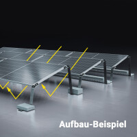 1-reihiges Solar-Montagesystem Aerocompact G15 Quer-Verlegung Freifl&auml;che Aerocompact f&uuml;r 4 Module Schwarz