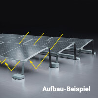 1-reihiges Solar-Montagesystem Aerocompact G15 Quer-Verlegung Freifl&auml;che Aerocompact f&uuml;r 5 Module Silber
