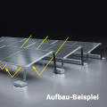 1-reihiges Solar-Montagesystem Aerocompact G15 Quer-Verlegung Freifl&auml;che Aerocompact f&uuml;r 8 Module Silber