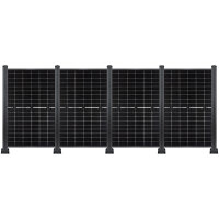 PV Zaun 2.0 Lieckipedia Solarzaun - Hochkant - System 1,85m Pfosten + Pfostentr&auml;ger mit Platte 4 Module ohne Pfostenbeleuchtung
