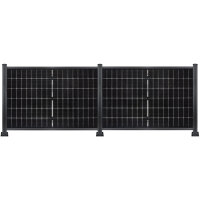 PV Zaun 2.0 Lieckipedia Solarzaun - Quer - System 1,30m Pfosten + Pfostentr&auml;ger mit Platte 2 Module ohne Pfostenbeleuchtung