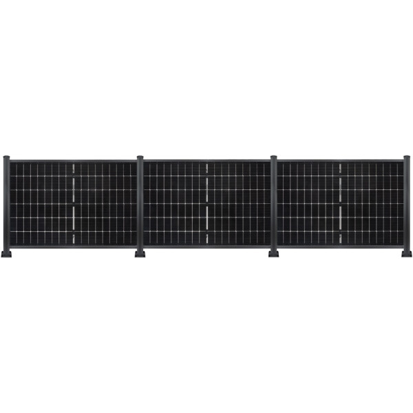 PV Zaun 2.0 Lieckipedia Solarzaun - Quer - System 1,30m Pfosten + Pfostentr&auml;ger mit Platte 3 Module ohne Pfostenbeleuchtung