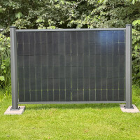 PV Zaun 2.0 Lieckipedia Solarzaun - Quer - System 1,30m Pfosten + Pfostentr&auml;ger mit Platte 3 Module ohne Pfostenbeleuchtung
