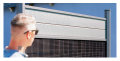 PV Zaun 2.0 Lieckipedia Solarzaun - Quer mit Boards - System 2m Pfosten + Pfostentr&auml;ger mit Platte Teakholz 2 Module ohne Pfostenbeleuchtung