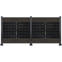 PV Zaun 2.0 Lieckipedia Solarzaun - Quer mit Boards - System 2m Pfosten + Pfostentr&auml;ger mit Platte Siam 2 Module ohne Pfostenbeleuchtung