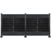 PV Zaun 2.0 Lieckipedia Solarzaun - Quer mit Boards - System 2m Pfosten + Pfostentr&auml;ger mit Platte Anthrazit 2 Module ohne Pfostenbeleuchtung
