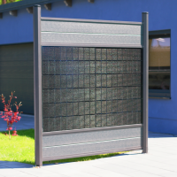 PV Zaun 2.0 Lieckipedia Solarzaun - Quer mit Boards - System 2m Pfosten + Pfostentr&auml;ger mit Platte Anthrazit 5 Module ohne Pfostenbeleuchtung