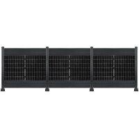 PV Zaun 2.0 Lieckipedia Solarzaun - Quer mit Boards - System 2,5m Pfosten zum einbetonieren Anthrazit 3 Module ohne Pfostenbeleuchtung