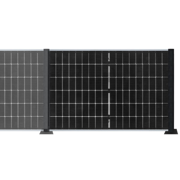 PV Zaun 2.0 Lieckipedia Solarzaun - Quer - System Erweiterung 1 Modul 1,30m Pfosten + Pfostentr&auml;ger mit Platte ohne Pfostenbeleuchtung
