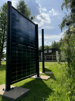 PV Zaun 2.0 Lieckipedia Solarzaun - Hochkant - System 1,85m Pfosten + Pfostentr&auml;ger mit Platte 8 Module Ohne Pfostenbeleuchtung