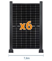 PV Zaun 2.0 Lieckipedia Solarzaun - Hochkant - System 2,5m Pfosten zum einbetonieren 6 Module Ohne Pfostenbeleuchtung