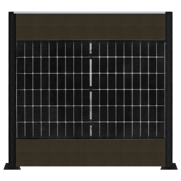 PV Zaun 2.0 Lieckipedia Solarzaun - Quer mit Boards - System 2m Pfosten + Pfostentr&auml;ger mit Platte Siam 6 Module Ohne Pfostenbeleuchtung