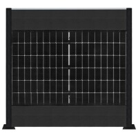 PV Zaun 2.0 Lieckipedia Solarzaun - Quer mit Boards - System 2m Pfosten + Pfostentr&auml;ger mit Platte Anthrazit 10 Module Ohne Pfostenbeleuchtung