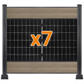 PV Zaun 2.0 Lieckipedia Solarzaun - Quer mit Boards - System 2m Pfosten + L-Schuh Teakholz 7 Module Ohne Pfostenbeleuchtung