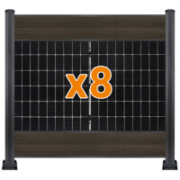 PV Zaun 2.0 Lieckipedia Solarzaun - Quer mit Boards - System 2m Pfosten + L-Schuh Siam 8 Module Ohne Pfostenbeleuchtung