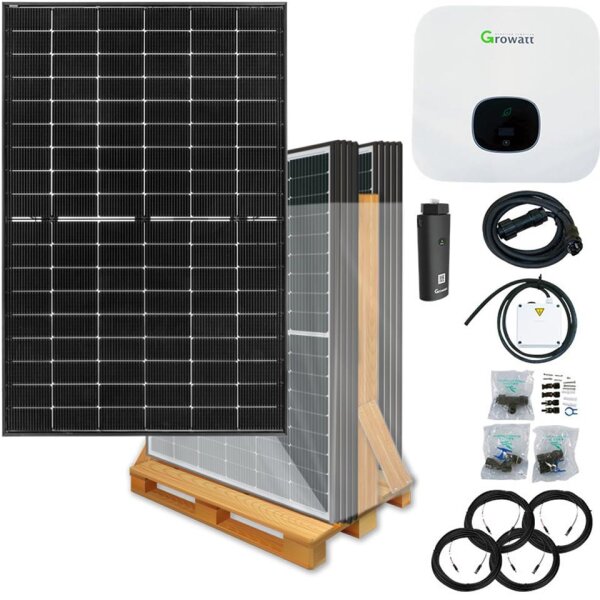 3600 Watt batteriekompatible Solaranlage mit Aufputzsteckdose, Growatt XH Wechselrichter, Sunova