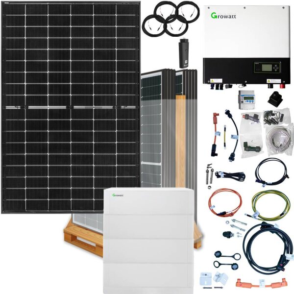 5000 Watt Hybrid Solaranlage, Komplettset dreiphasig inkl. 7,68 kWh Lithiumspeicher, Sunova