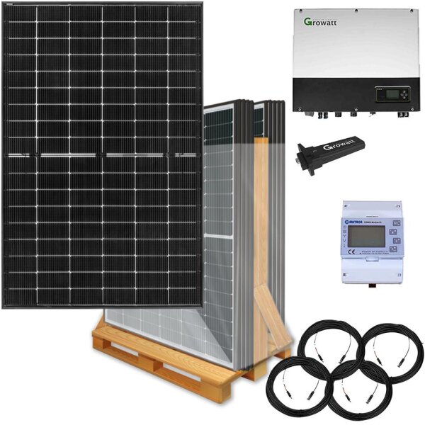 4000 Watt Hybrid Solaranlage, Basisset einphasig inkl. Growatt Wechselrichter, Sunova