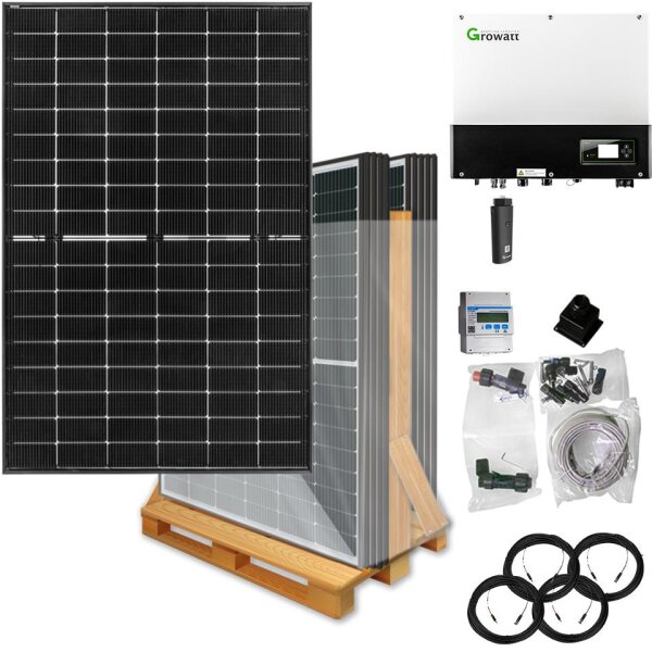 6000 Watt Hybrid Solaranlage, Basisset, dreiphasig inkl. Growatt Wechselrichter, Sunova