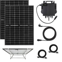 800 W Balkonkraftwerk Solaranlage Wechselrichter Balkonhalterung Speicher ALU-Halterung universal Ohne Batterie-Speicher Sunova