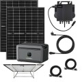 800 W Balkonkraftwerk Solaranlage Wechselrichter Balkonhalterung Speicher ALU-Halterung universal Batterie-Speicher Growatt NOAH2000 Sunova